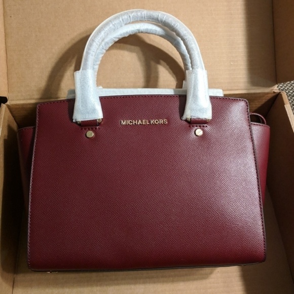 Michael Kors Selma Medium Satchel Oxblood Red - Picture 5 of 5